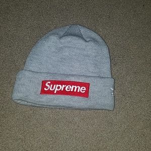 Supreme box logo beanie grey